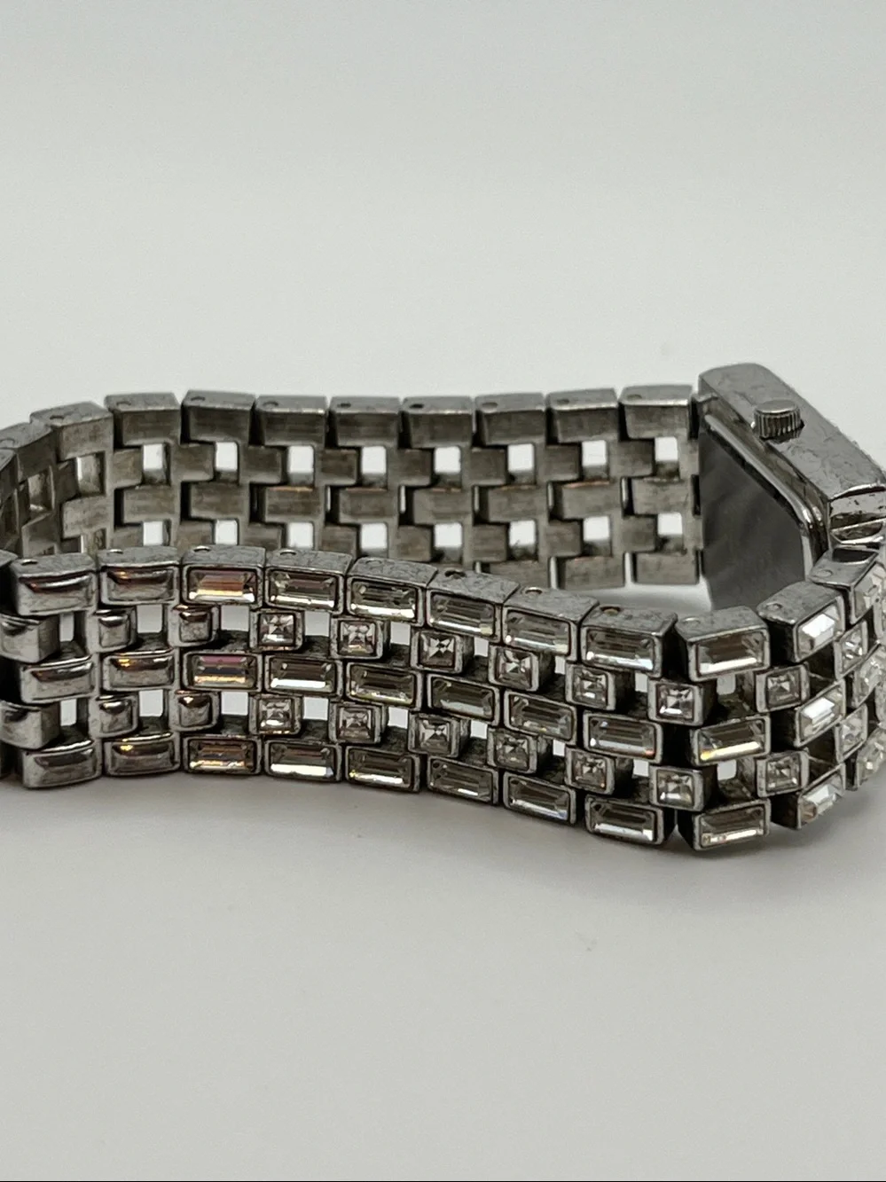 Anne Klein Silver Crystal-Accented Bracelet Watch